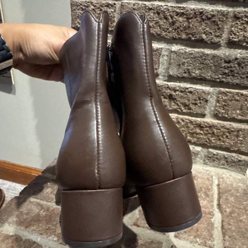 Nine West Maribu Pointed Toe Ankle Booties Dark Brown Leather US 8M #612 - Picture 3 of 16